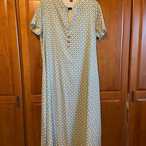 Elegant Blue Patterned Dress‎